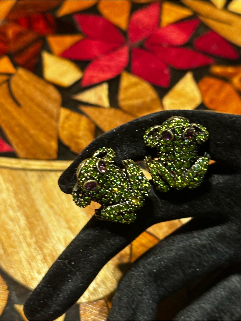 Heidi Daus “Kissing Frogs” Clip-On Earrings